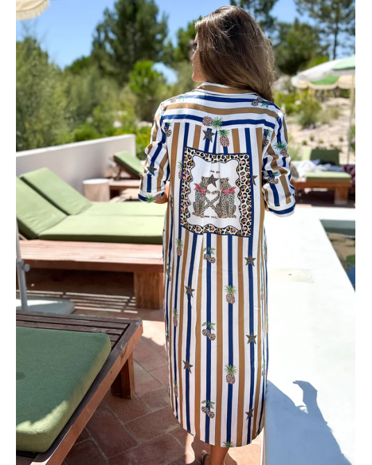 Vestido camisero rayas piña Vilagallo