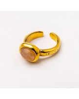Anillo cuarzo rosa baño oro Velatti