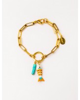 Pulsera con cadena y gemas Velatti