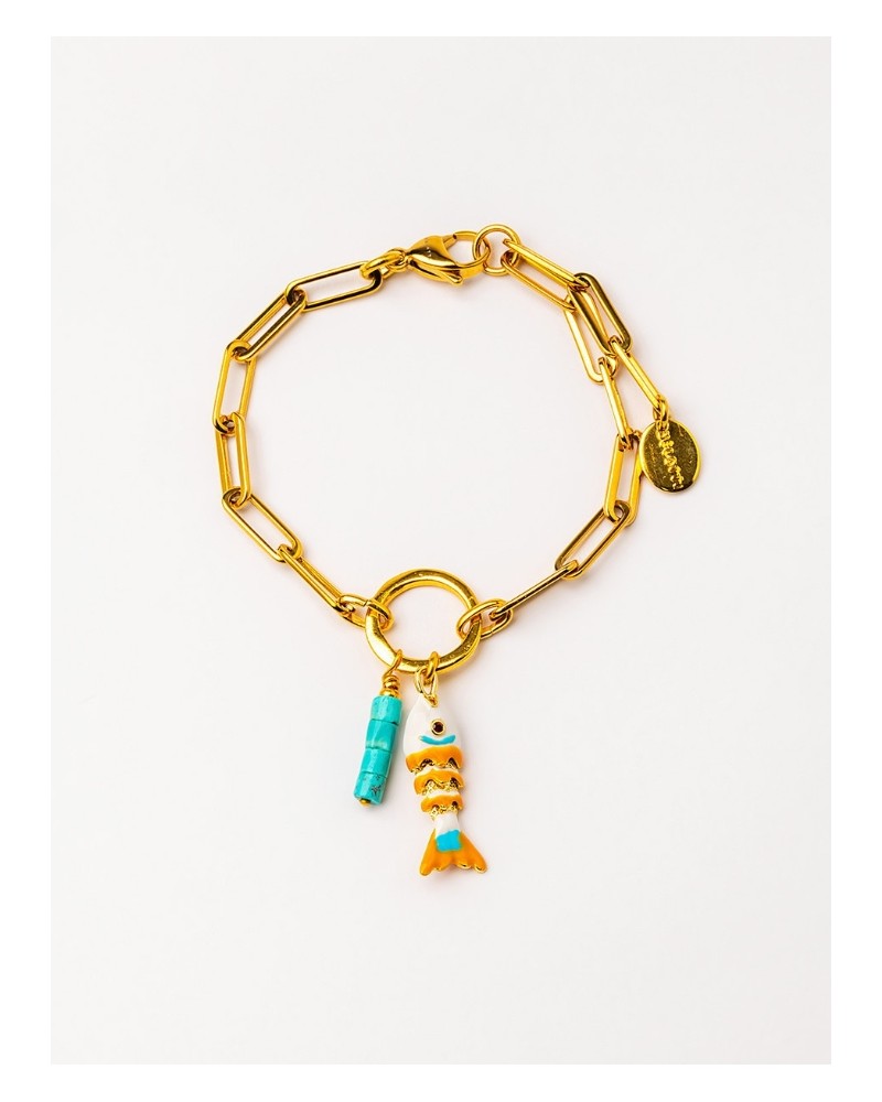 Pulsera con cadena y gemas Velatti