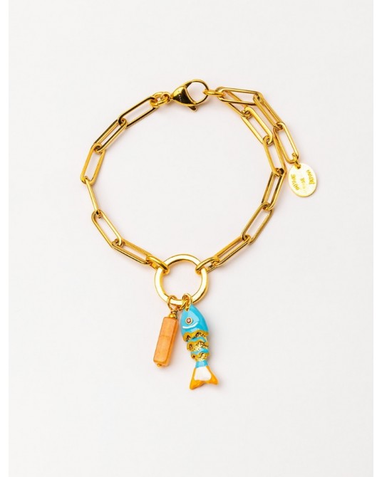 Pulsera con cadena y gemas Velatti