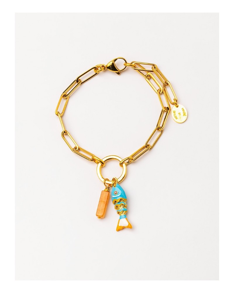Pulsera con cadena y gemas Velatti