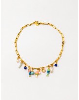 Collar corto cadena y gemas Velatti