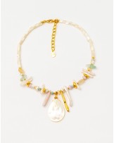 Collar corto cadena y gemas Velatti