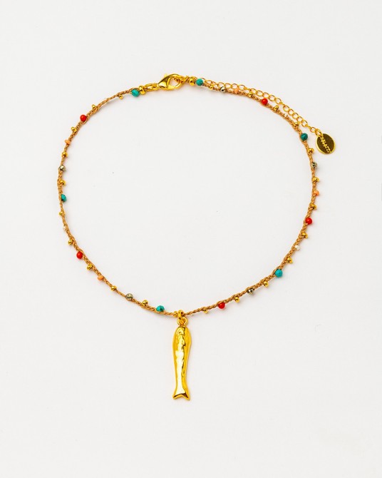 Collar corto trenzado con gemas Velatti