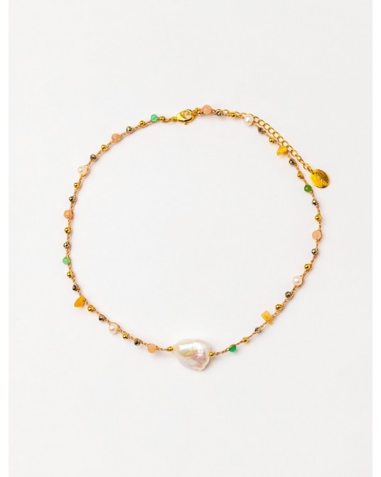 Collar corto trenzado con gemas Velatti