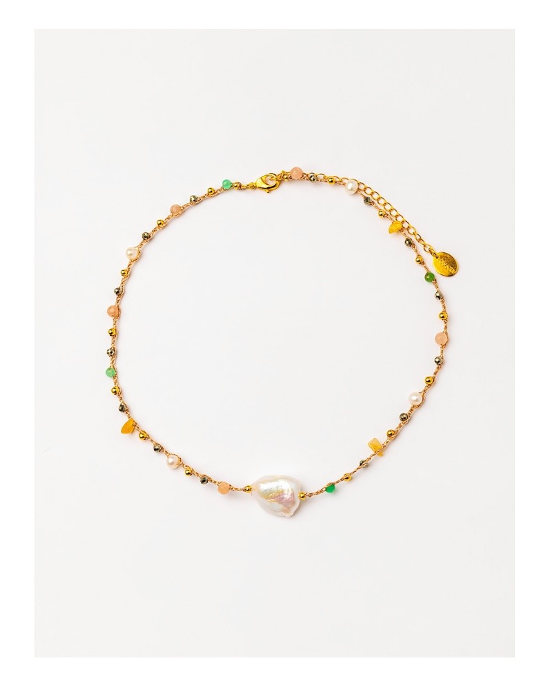 Collar corto trenzado con gemas Velatti