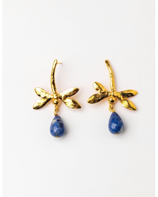 Pendientes libelula y gema Velatti