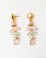 Pendientes gemas y perlas Velatti