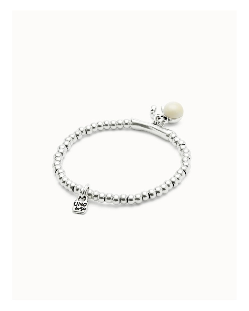 Pulsera elàstica cristal murano marfil UNOde50