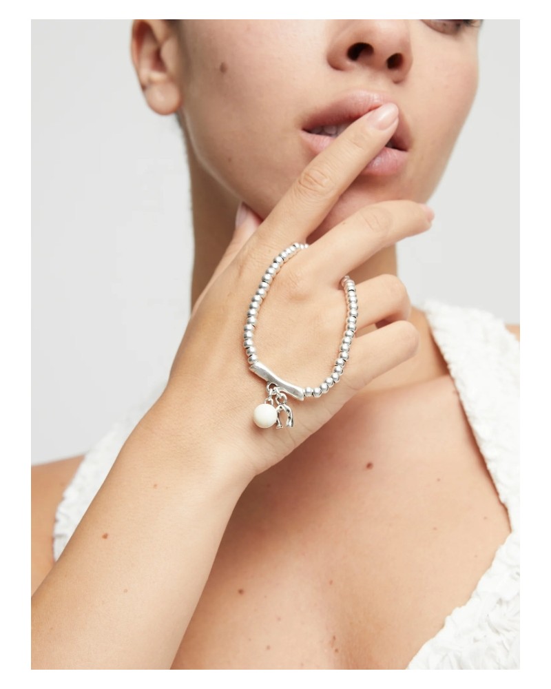 Pulsera elàstica cristal murano marfil UNOde50