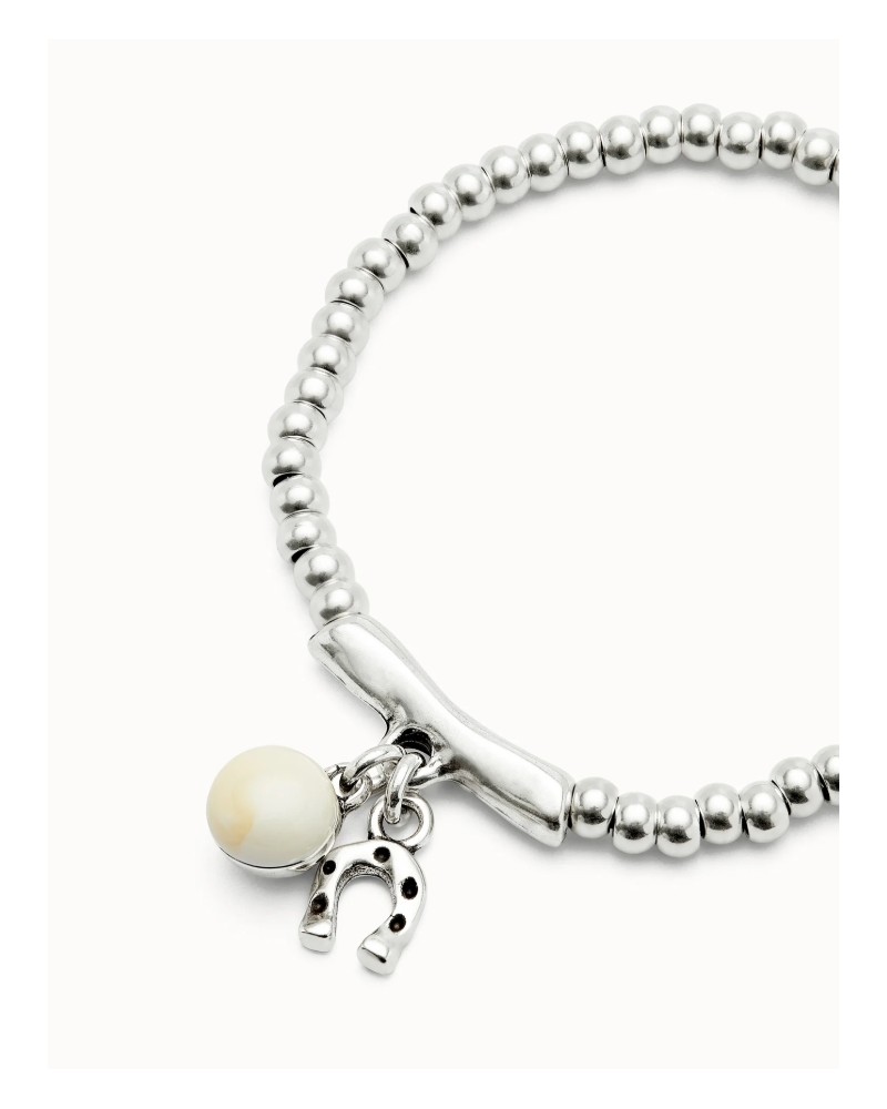 Pulsera elàstica cristal murano marfil UNOde50