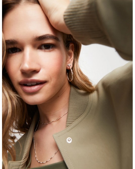 Pendientes aro baño plata UNOde50