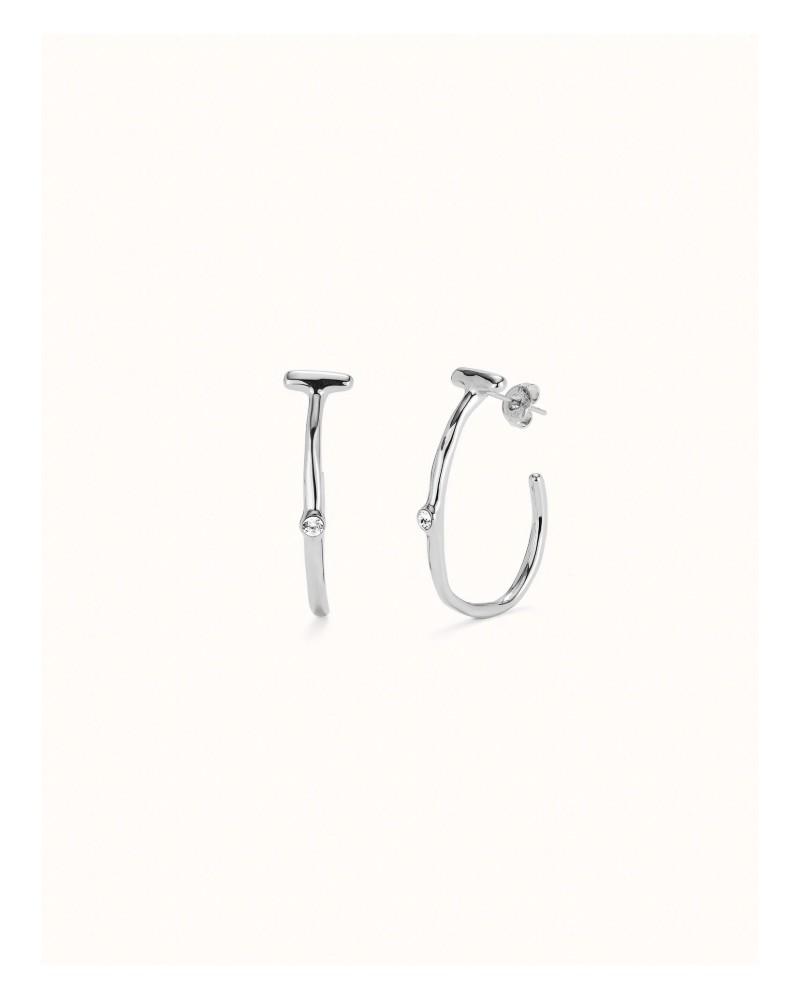 Pendientes aro baño plata UNOde50