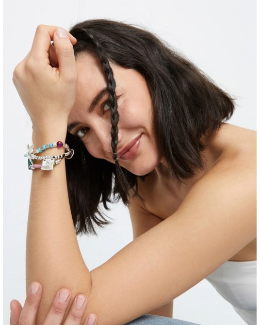 Pulsera bañada en plata y resina UNOde50