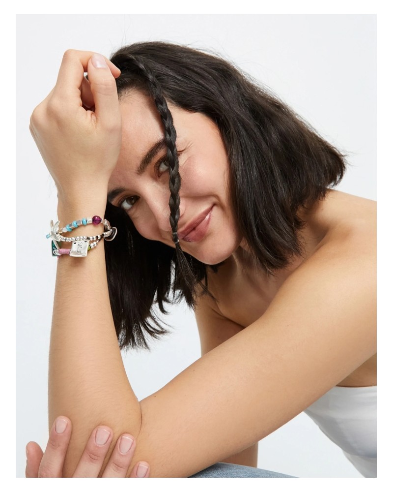 Pulsera bañada en plata y resina UNOde50