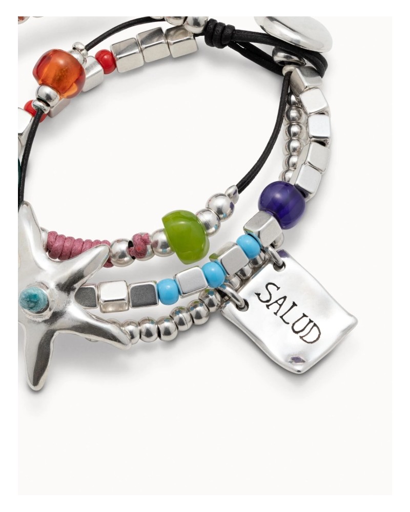 Pulsera bañada en plata y resina UNOde50