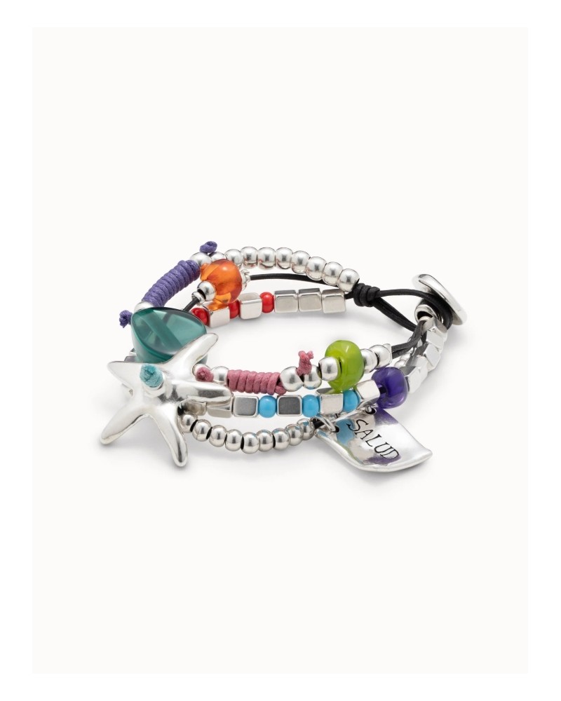 Pulsera bañada en plata y resina UNOde50