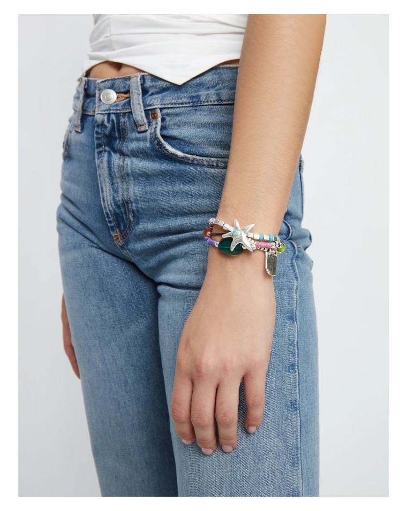 Pulsera bañada en plata y resina UNOde50