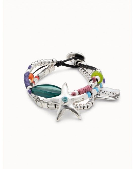 Pulsera bañada en plata y resina UNOde50