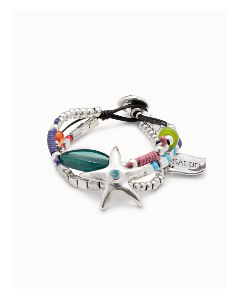 Pulsera bañada en plata y resina UNOde50