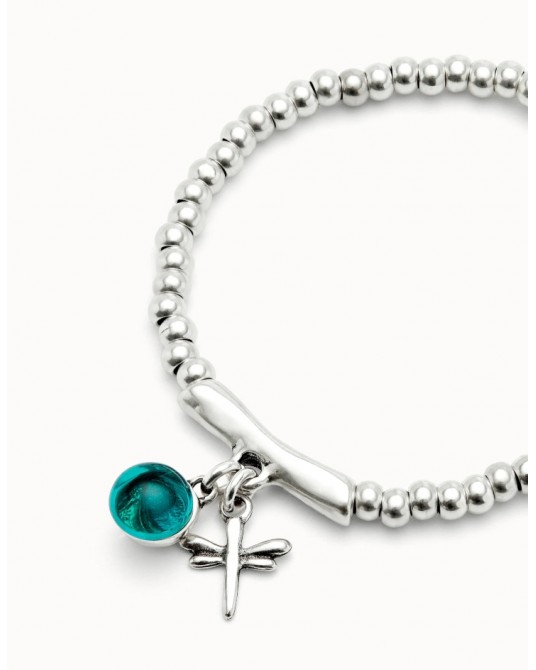 Pulsera baño plata cristal murano verde UNOde50