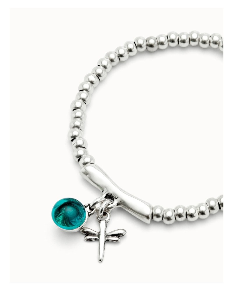 Pulsera baño plata cristal murano verde UNOde50