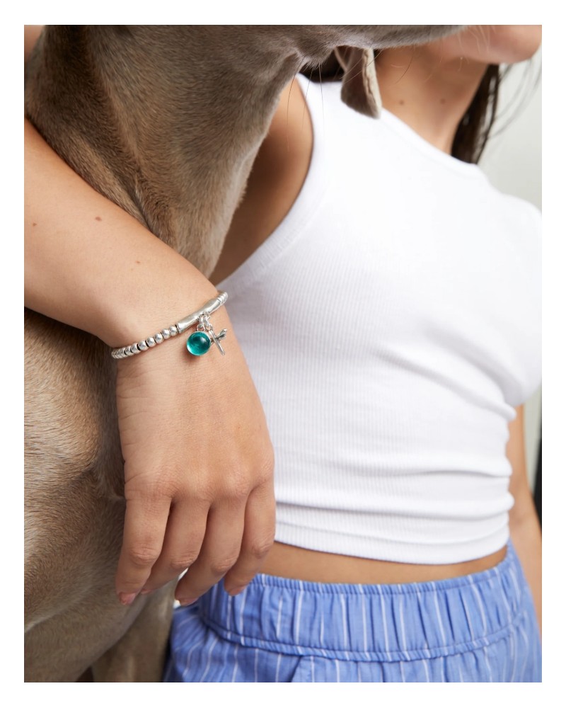 Pulsera baño plata cristal murano verde UNOde50