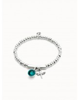 Pulsera baño plata cristal murano verde UNOde50