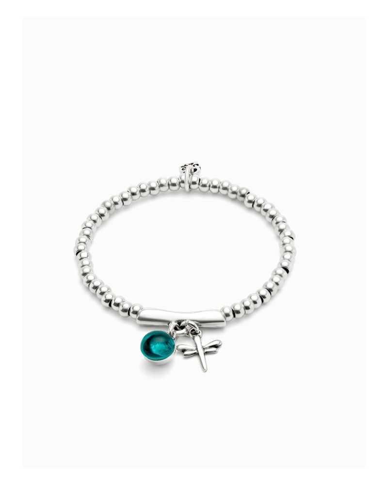 Pulsera baño plata cristal murano verde UNOde50