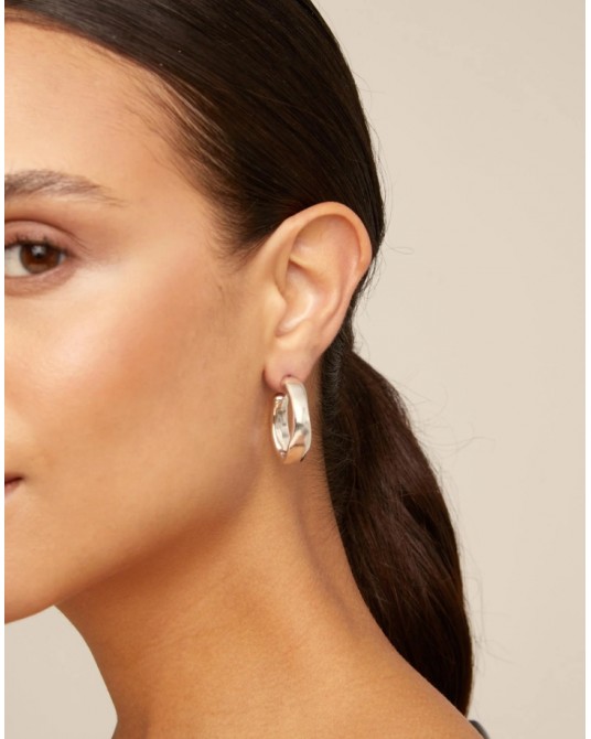 Pendientes aro baño plata UNOde50