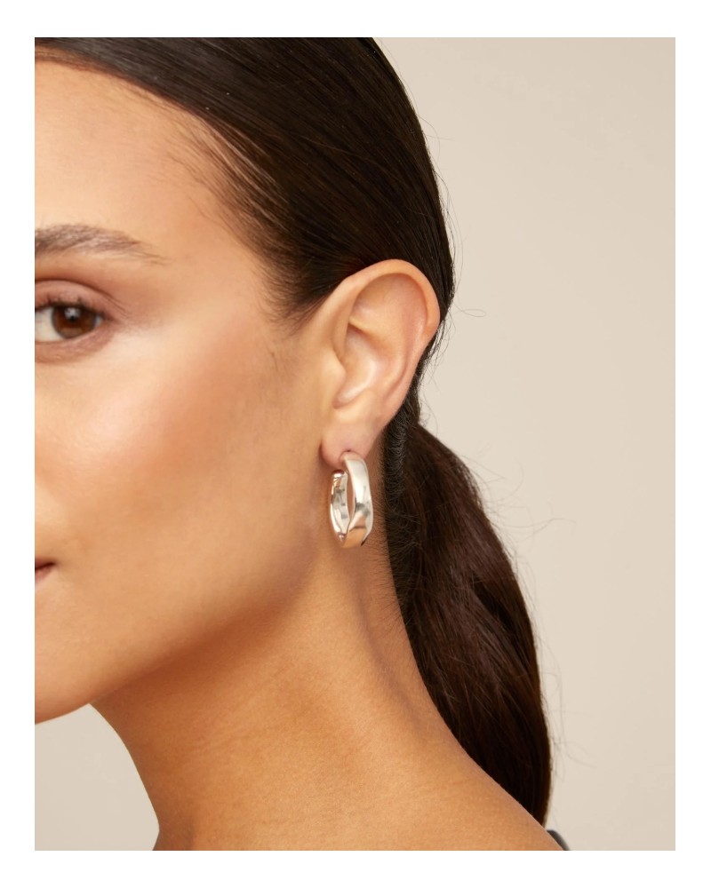 Pendientes aro baño plata UNOde50