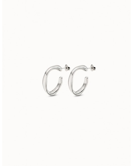 Pendientes aro baño plata UNOde50