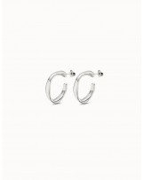 Pendientes aro baño plata UNOde50