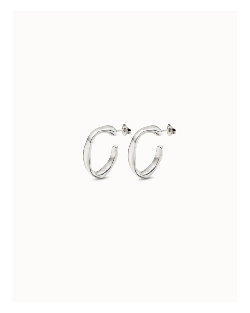 Pendientes aro baño plata UNOde50