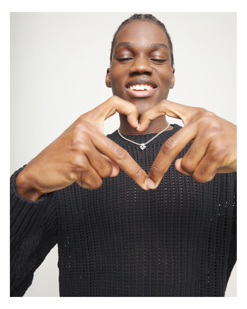 Collar baño plata con corazòn UNOde50