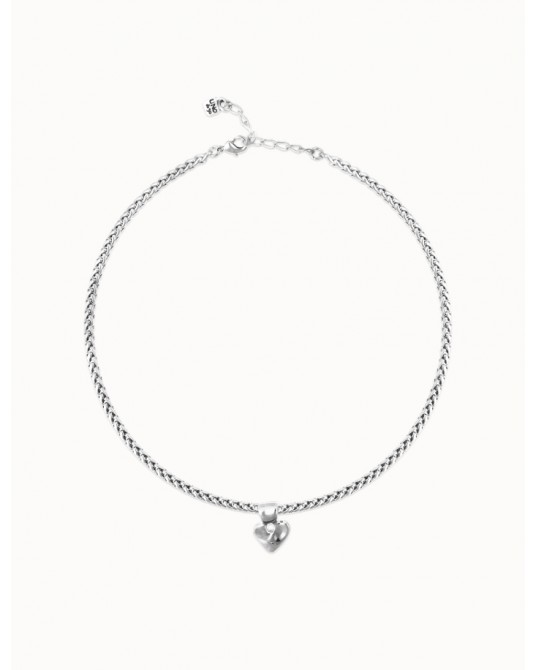 Collar baño plata con corazòn UNOde50