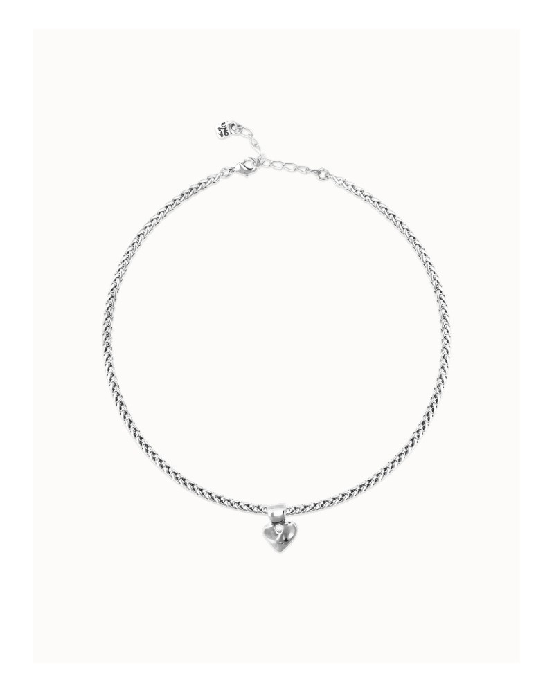 Collar baño plata con corazòn UNOde50