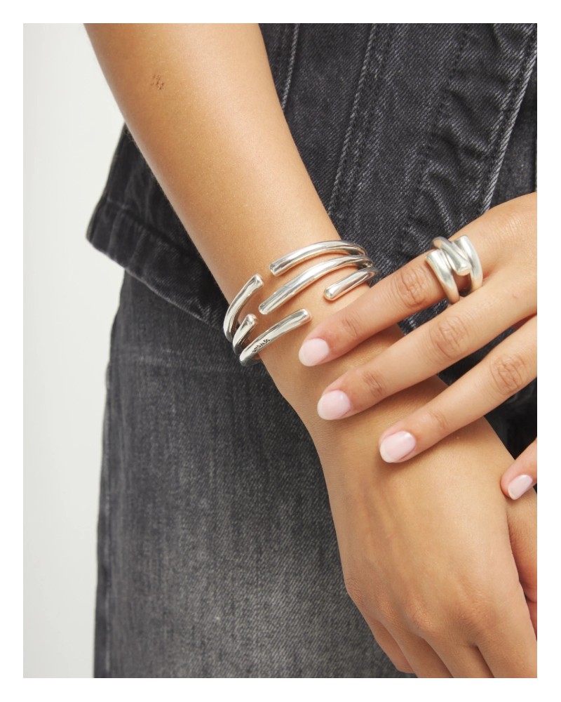 Pulsera rìgida formas baño plata UNOde50