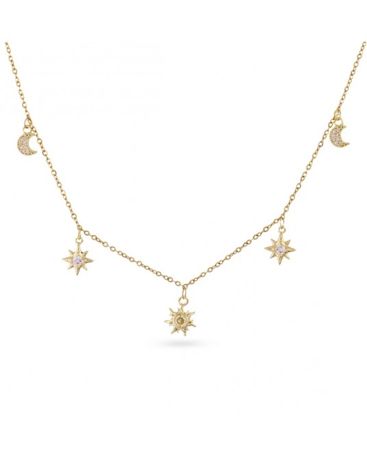 Collar corto acero y circonitas Anartxy