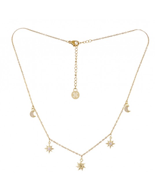 Collar corto acero y circonitas Anartxy