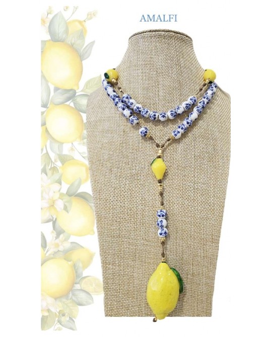 Collar largo limones y bolas ceràmica Ssolo