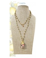 Collar largo hilo con casita ceràmica Ssolo