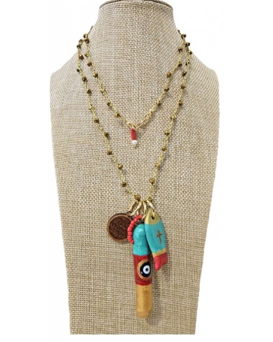 Collar largo hilo con charms Ssolo