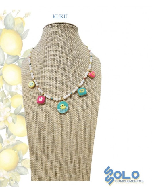 Collar corto con ceràmica patitos Ssolo