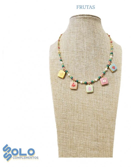 Collar corto con ceràmicas frutas Ssolo