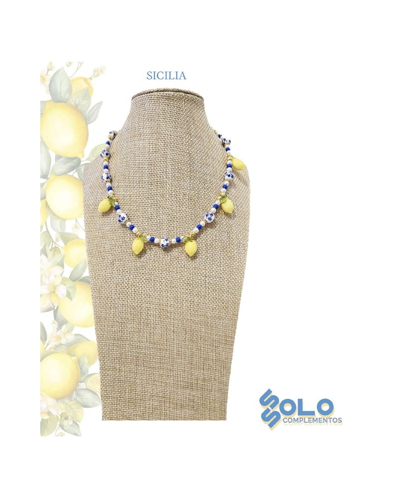 Collar corto con ceràmica limones Ssolo