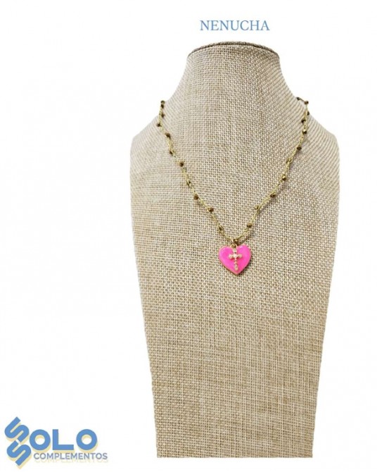 Collar corto hilo con corazòn Ssolo