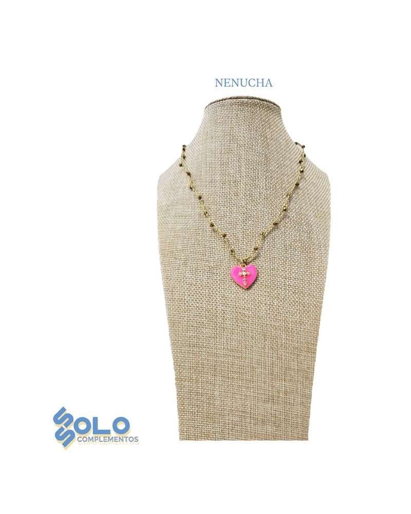 Collar corto hilo con corazòn Ssolo