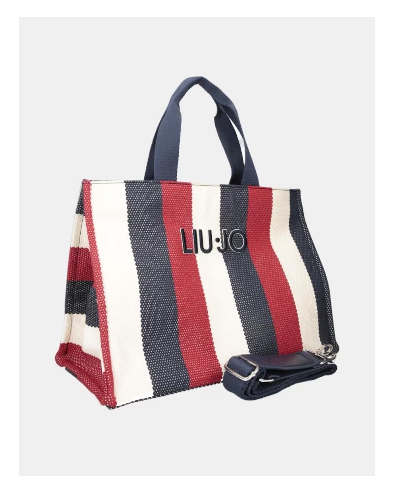 Bolso tote rayas beige Liujo